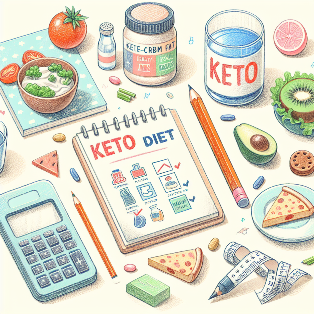 Pastelková ilustrace znázorňující téma: Keto dieta