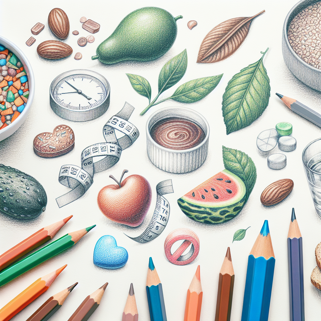 Pastelková ilustrace znázorňující téma: Diety