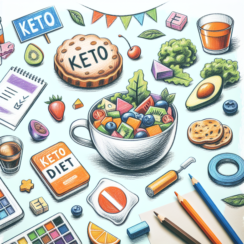Pastelková ilustrace znázorňující téma: Diety