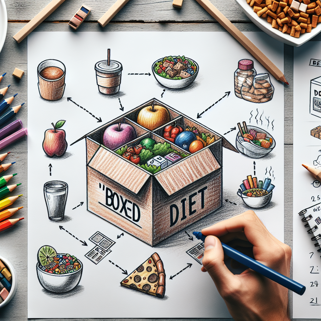 Pastelková ilustrace znázorňující téma: Diety