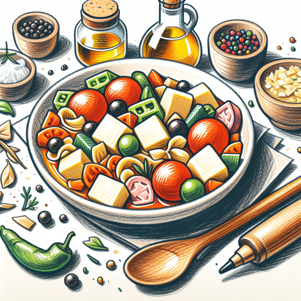 Pastelková ilustrace znázorňující téma: Recepty