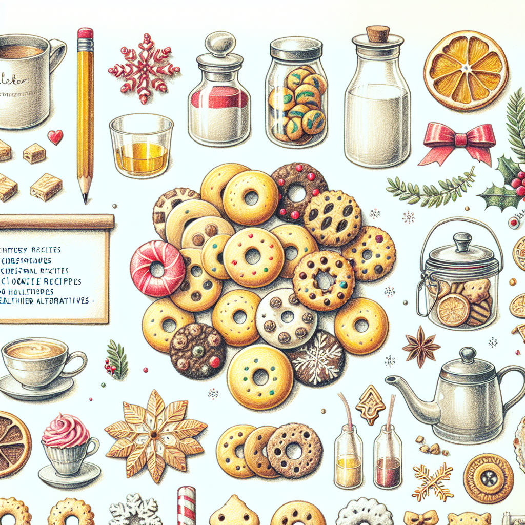 Pastelková ilustrace znázorňující téma: Recepty na cukroví