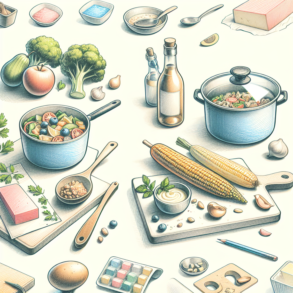 Pastelková ilustrace znázorňující téma: Gastronomie