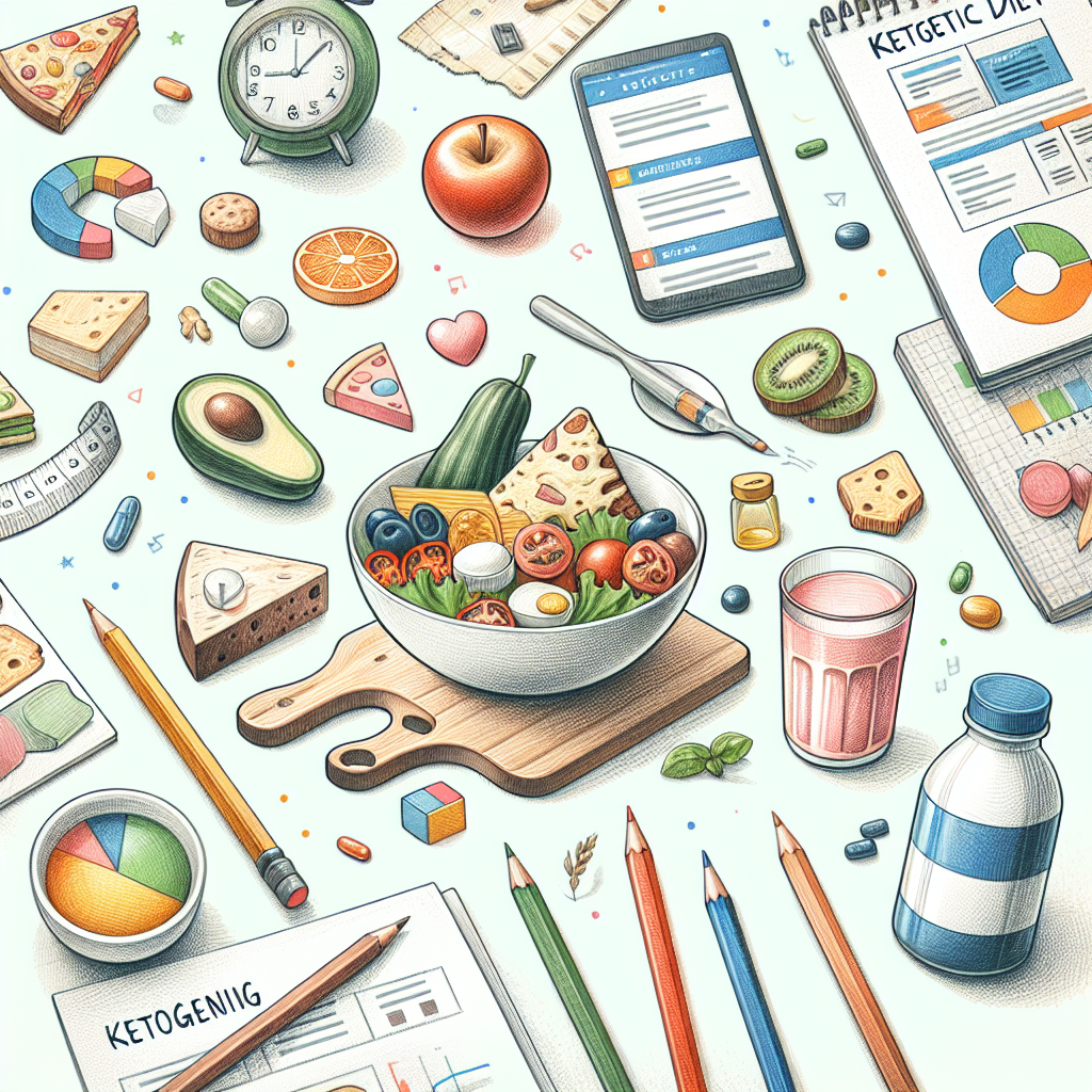 Pastelková ilustrace znázorňující téma: Ketogenní dieta