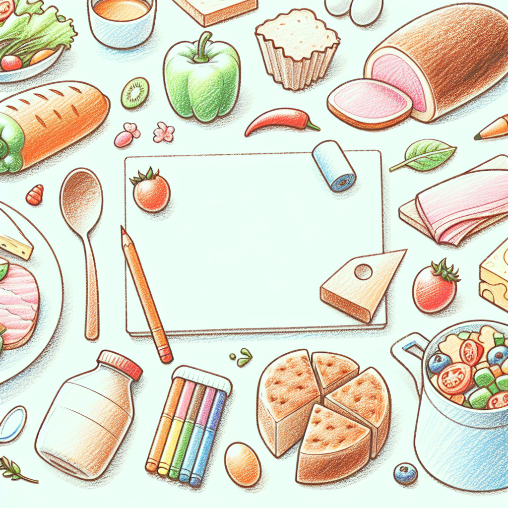 Pastelková ilustrace znázorňující téma: Recepty