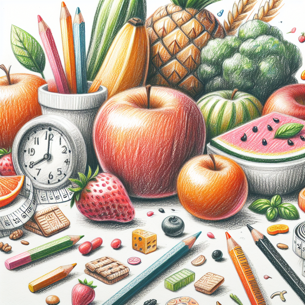 Pastelková ilustrace znázorňující téma: Zdravá strava