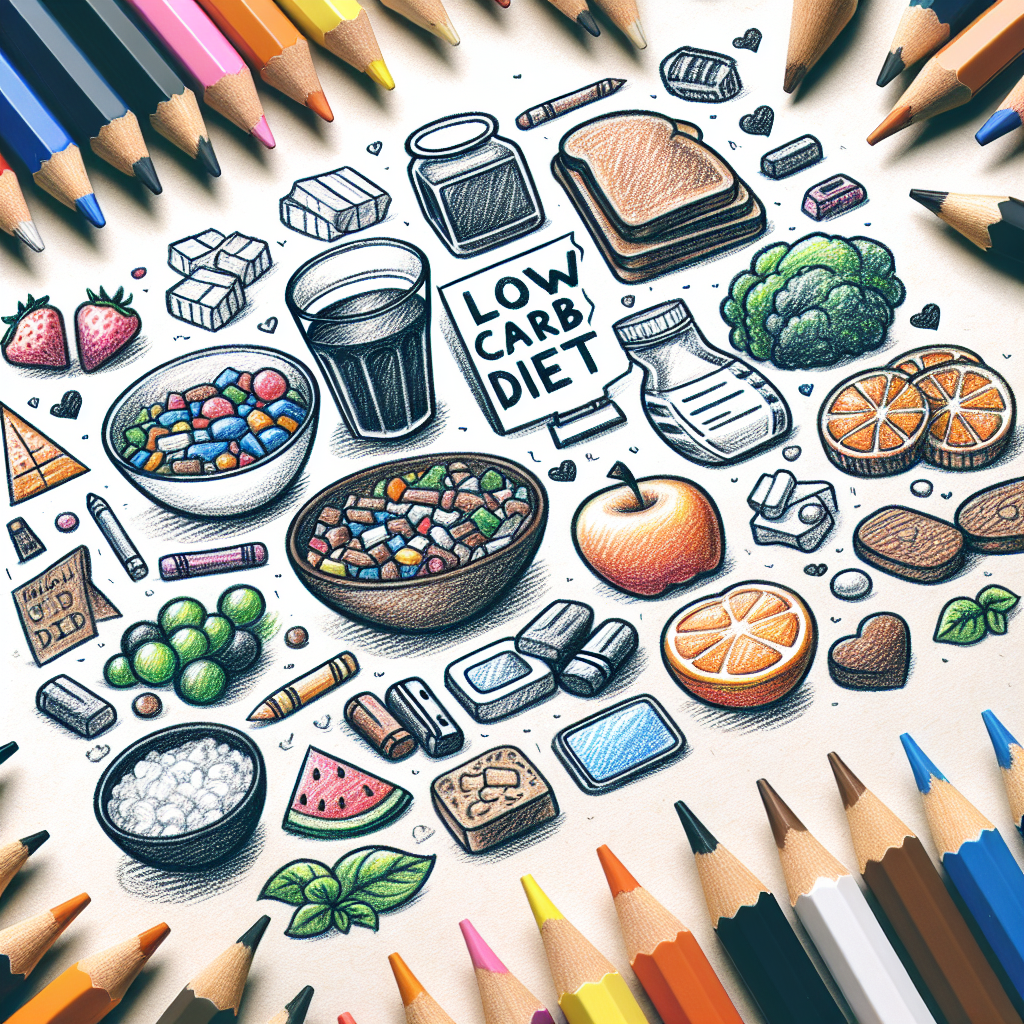 Pastelková ilustrace znázorňující téma: Diety