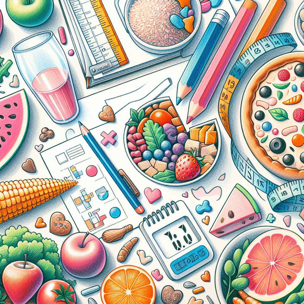 Pastelková ilustrace znázorňující téma: Diety