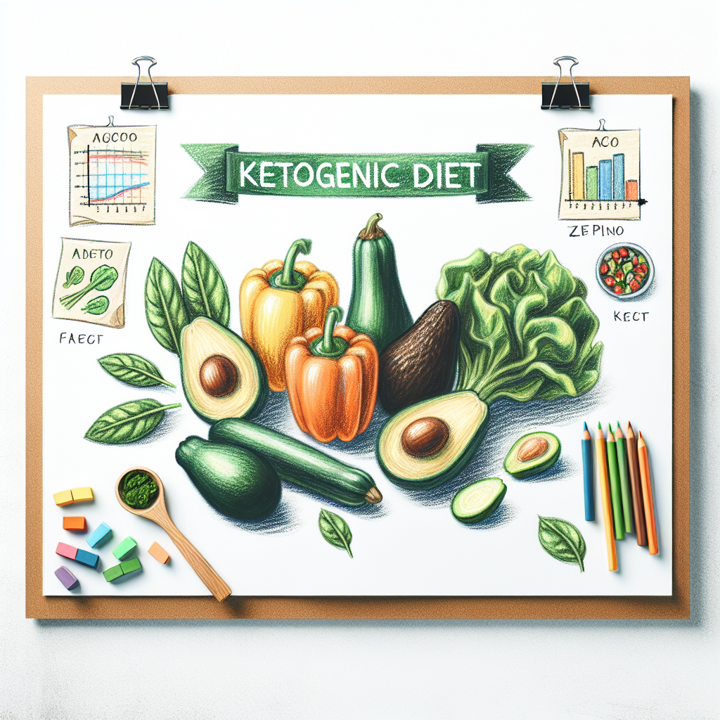 Pastelková ilustrace znázorňující téma: Keto dieta