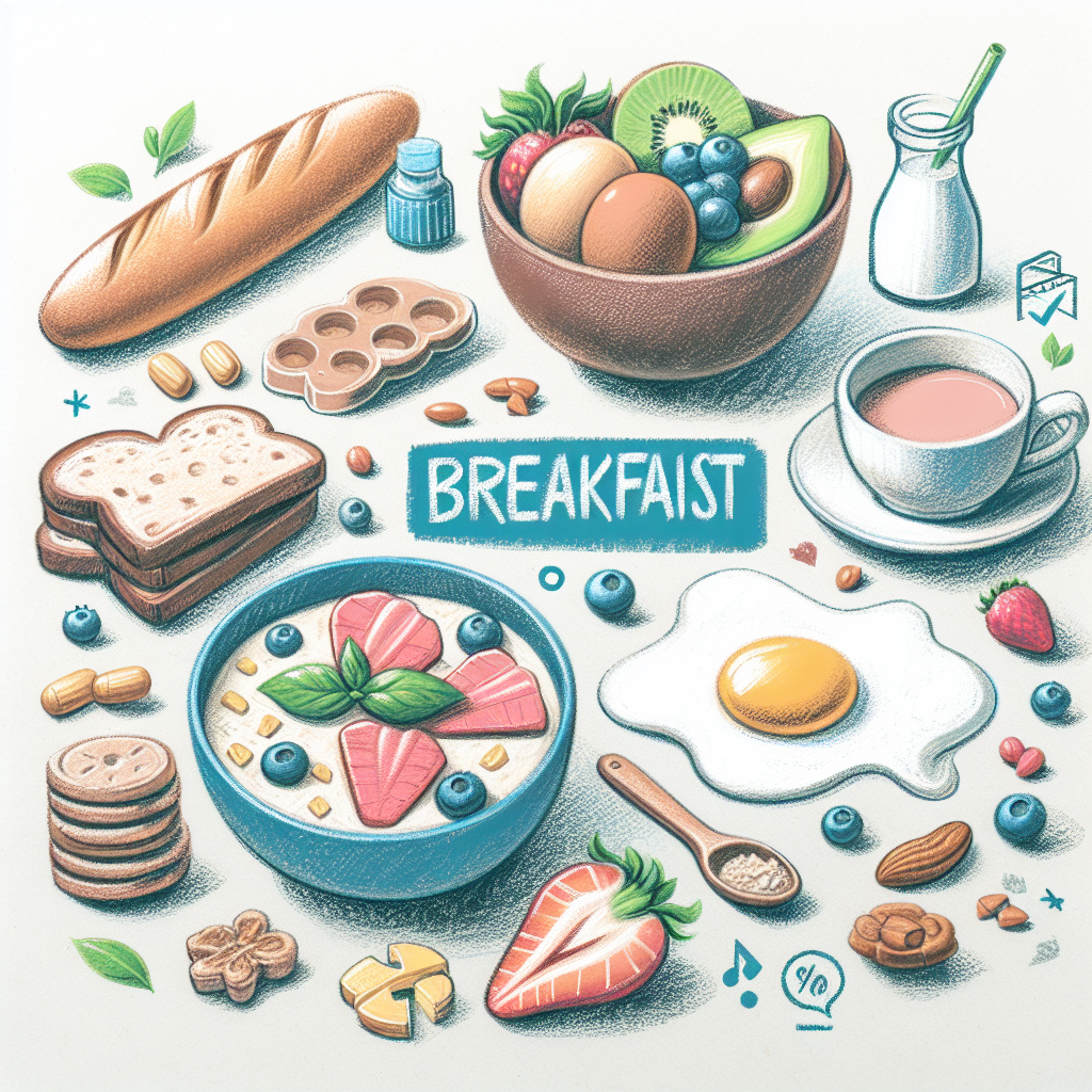 Pastelková ilustrace znázorňující téma: Výživa