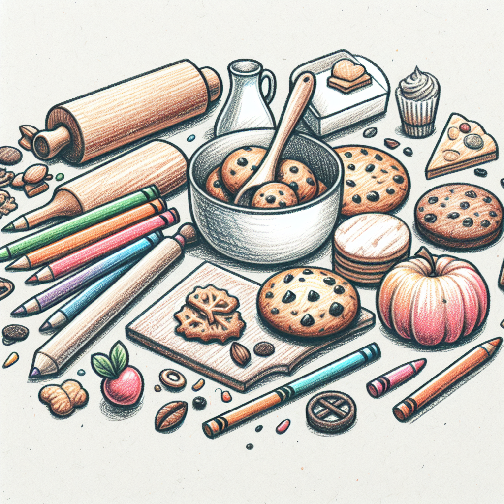 Pastelková ilustrace znázorňující téma: Recepty