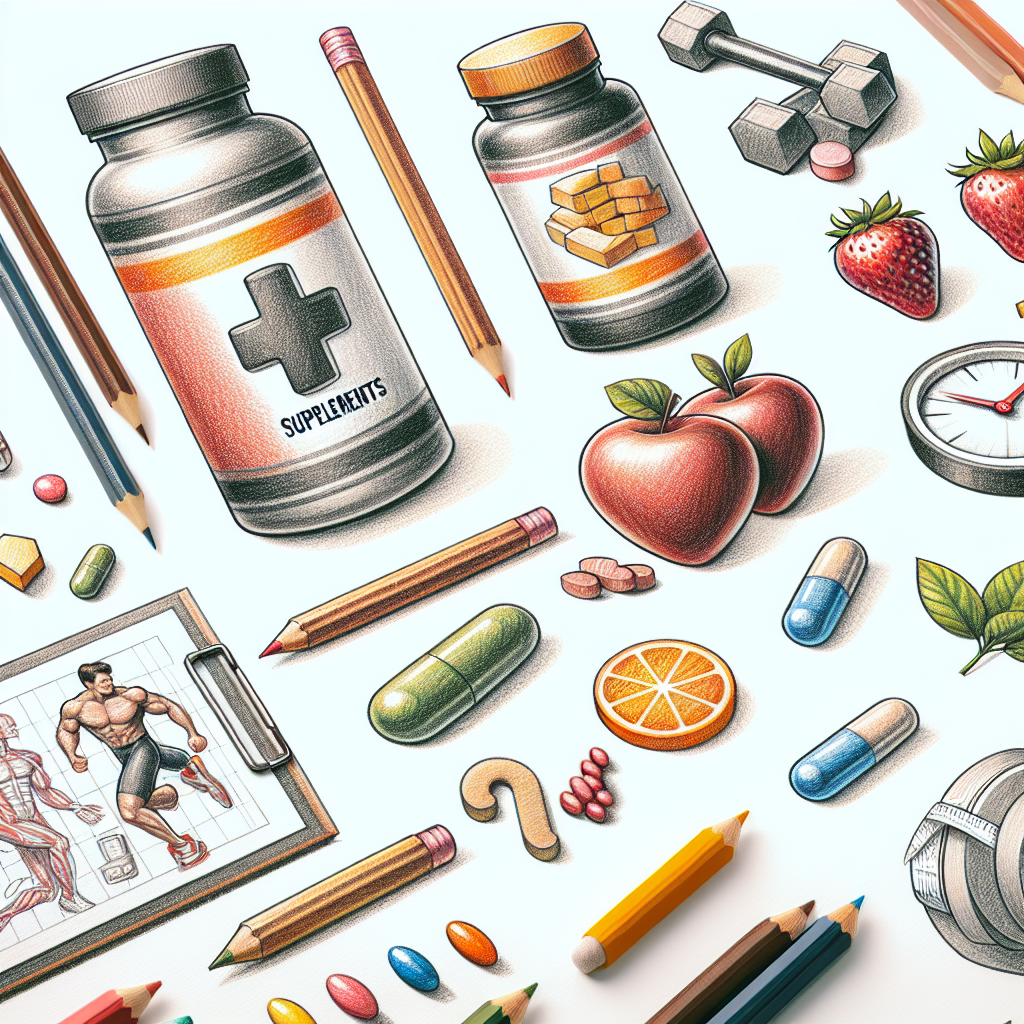 Pastelková ilustrace znázorňující téma: Doplňky stravy