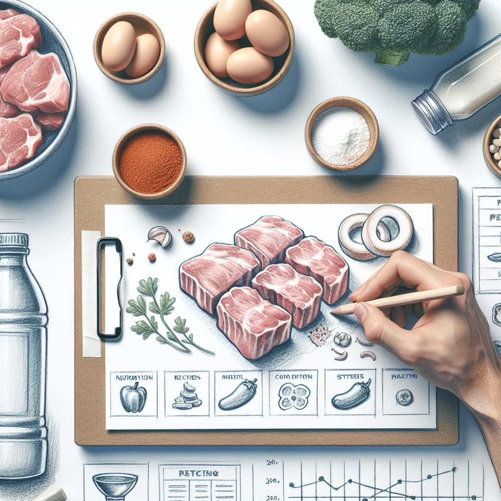 Pastelková ilustrace znázorňující téma: Vepřové maso