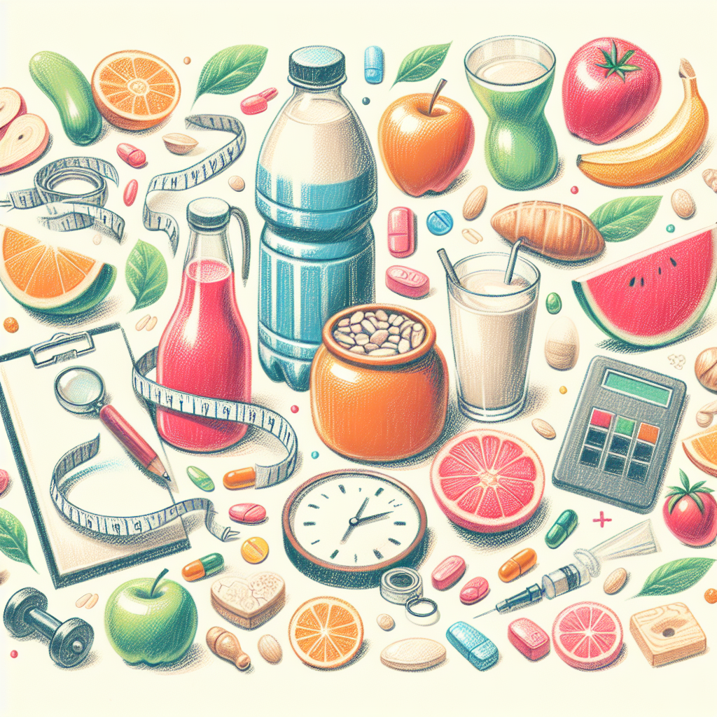 Pastelková ilustrace znázorňující téma: Výživa a hubnutí