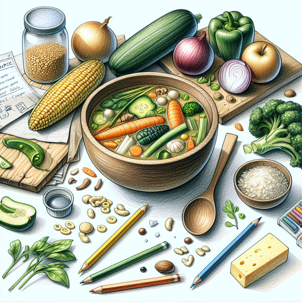 Pastelková ilustrace znázorňující téma: Recepty