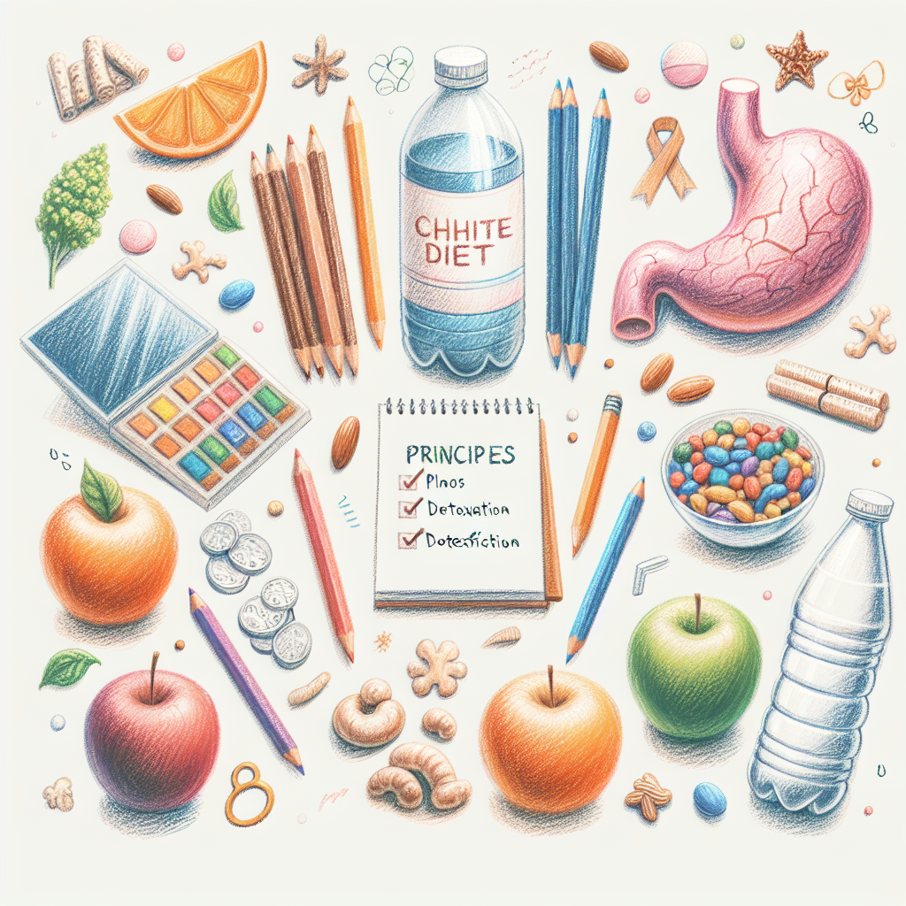 Pastelková ilustrace znázorňující téma: Diety