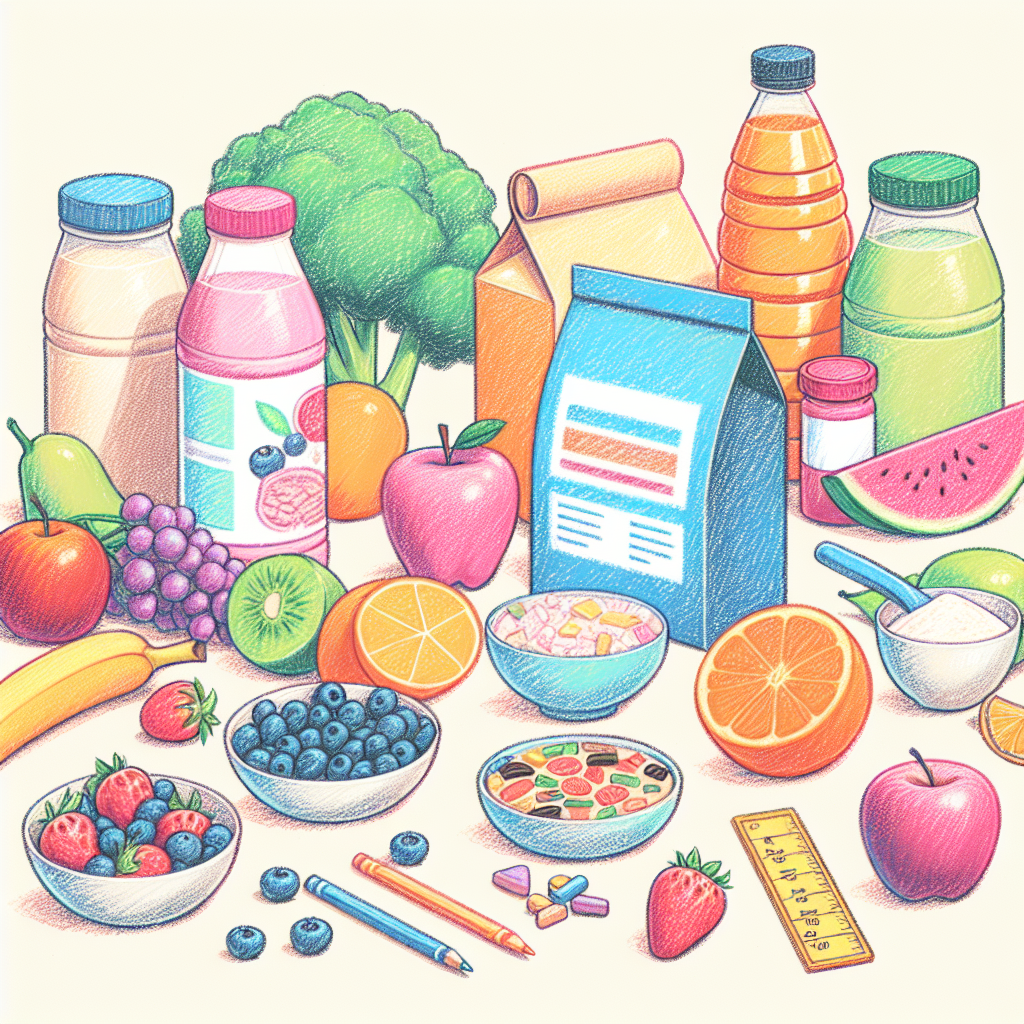 Pastelková ilustrace znázorňující téma: Výživa