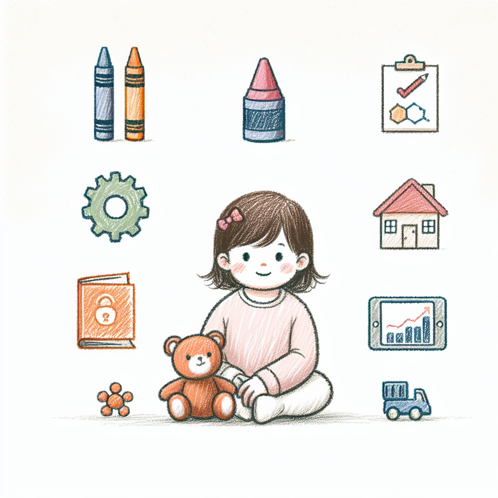 Pastelková ilustrace znázorňující téma: Vývoj dětí