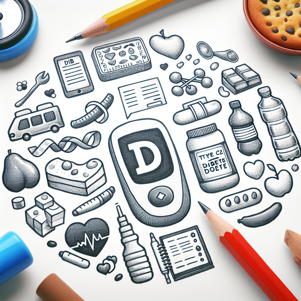 Pastelková ilustrace znázorňující téma: Cukrovka a dieta