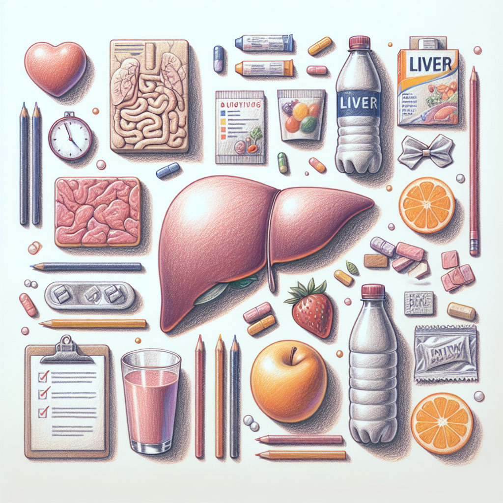 Pastelková ilustrace znázorňující téma: Zdraví jater
