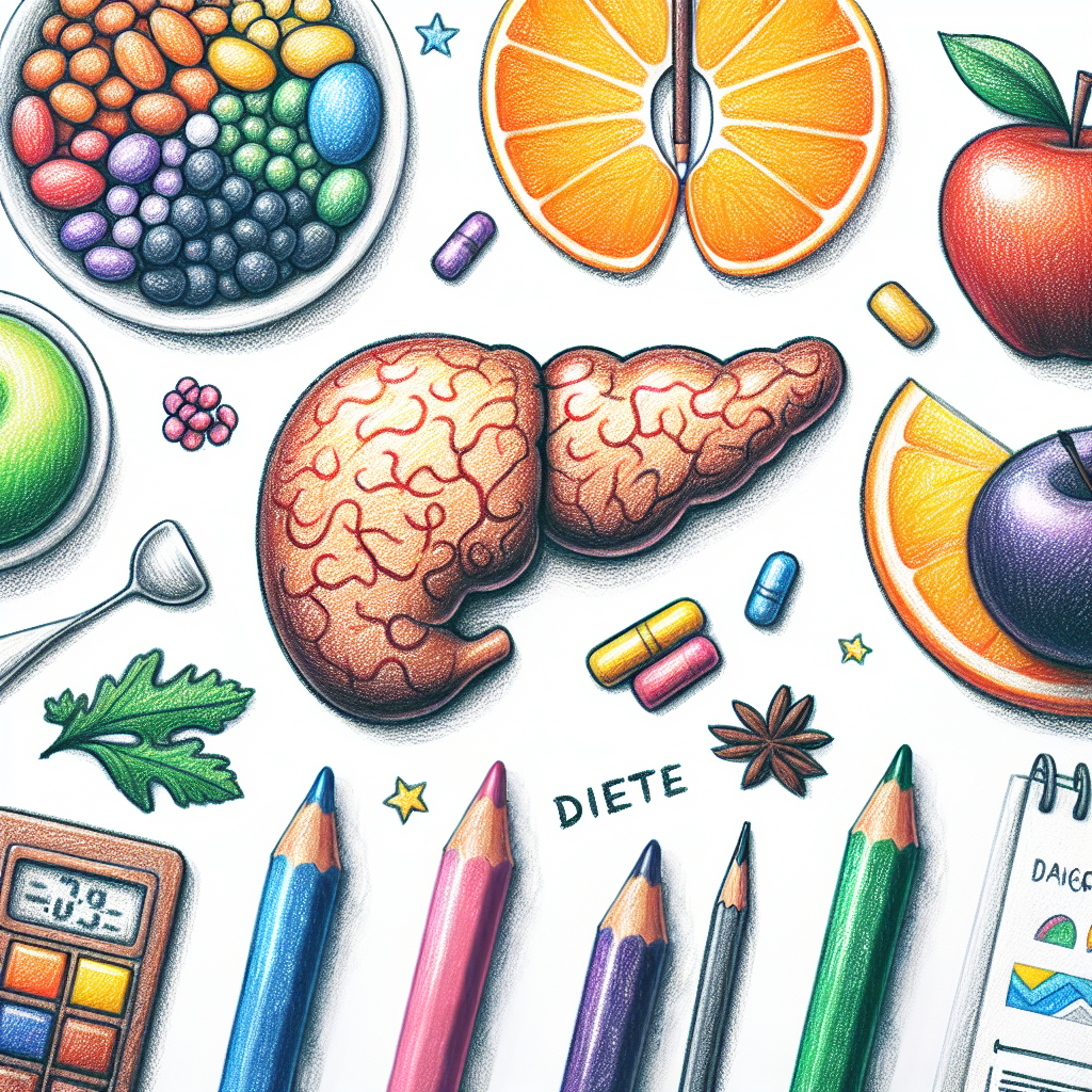 Pastelková ilustrace znázorňující téma: Diety