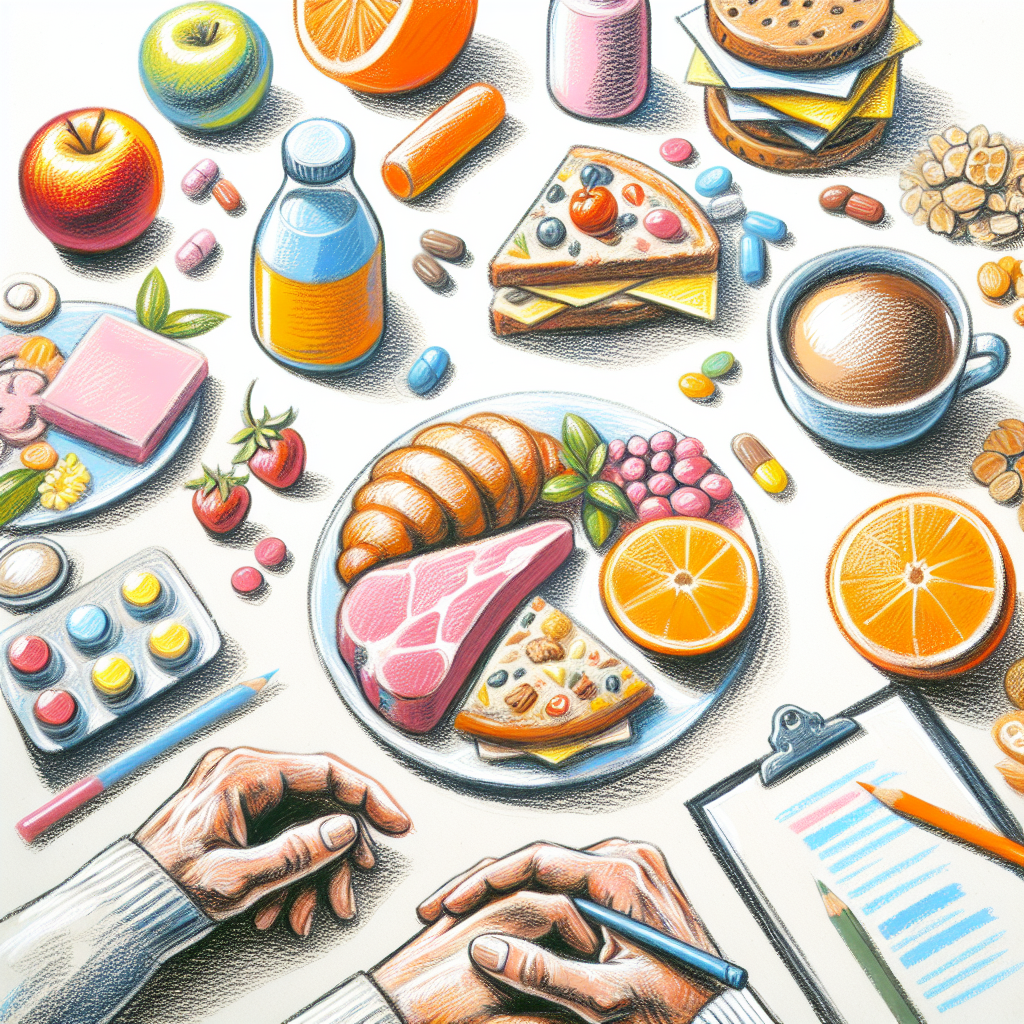 Pastelková ilustrace znázorňující téma: Stravování