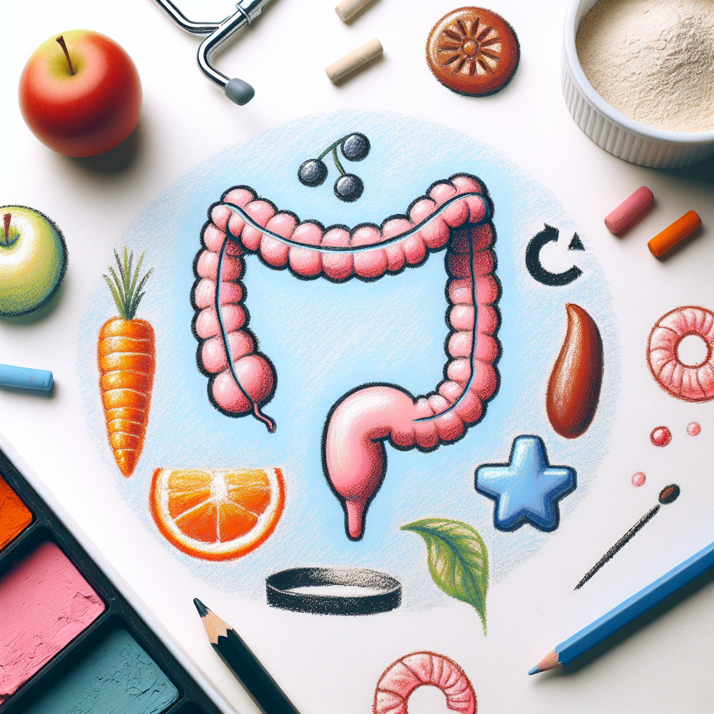 Pastelková ilustrace znázorňující téma: Zdraví a výživa