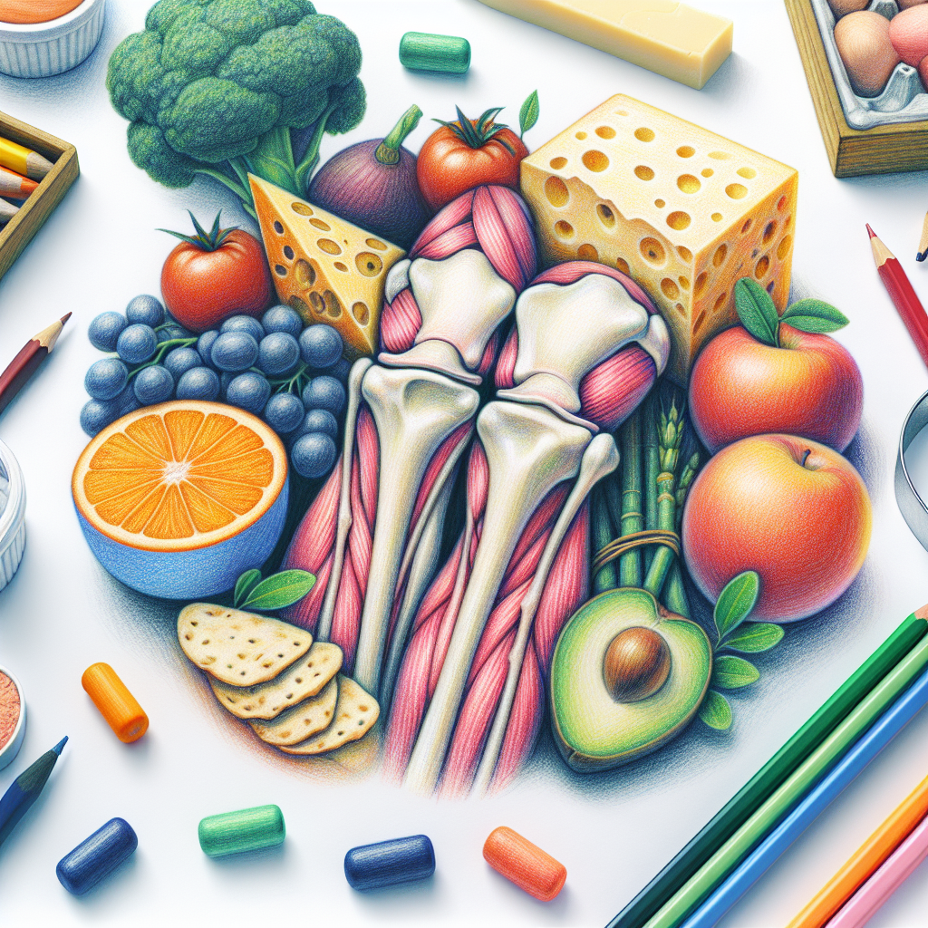 Pastelková ilustrace znázorňující téma: Zdraví a výživa