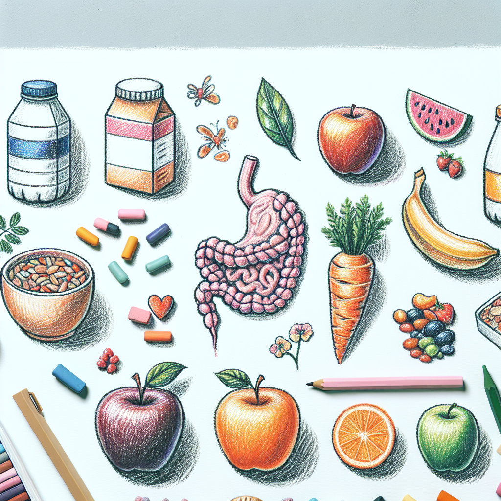 Pastelková ilustrace znázorňující téma: Zdraví a výživa