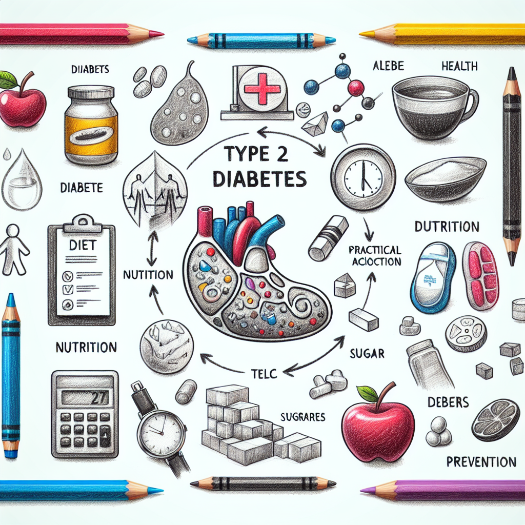 Pastelková ilustrace znázorňující téma: Diabetes