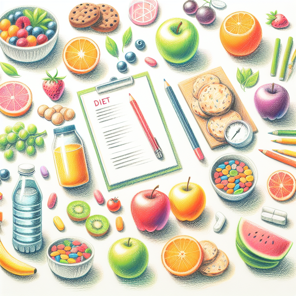 Pastelková ilustrace znázorňující téma: Zdravá strava