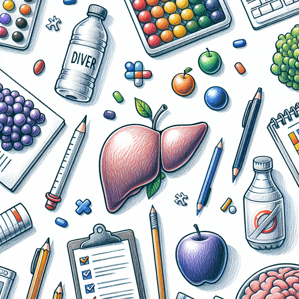 Pastelková ilustrace znázorňující téma: dieta při jaterních nemocech