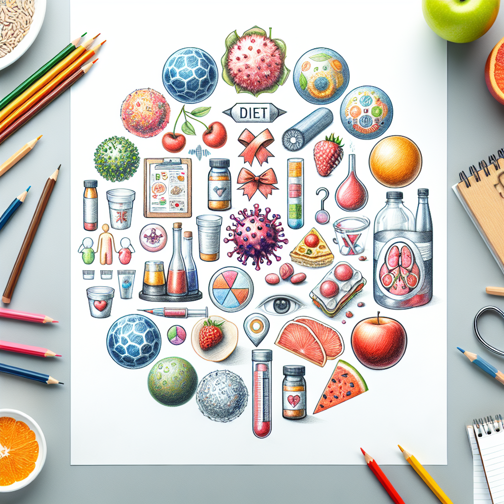 Pastelková ilustrace znázorňující téma: Zdraví a výživa