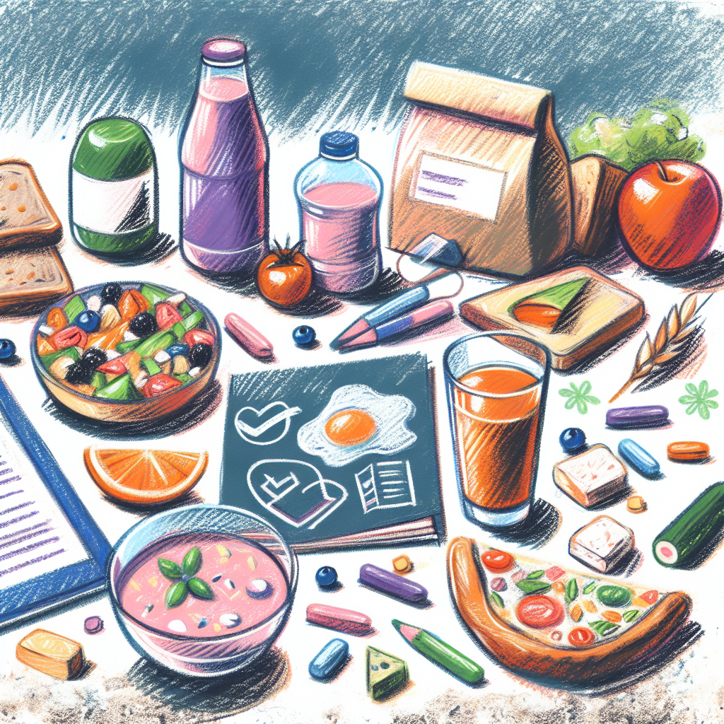 Pastelková ilustrace znázorňující téma: Zdravá výživa