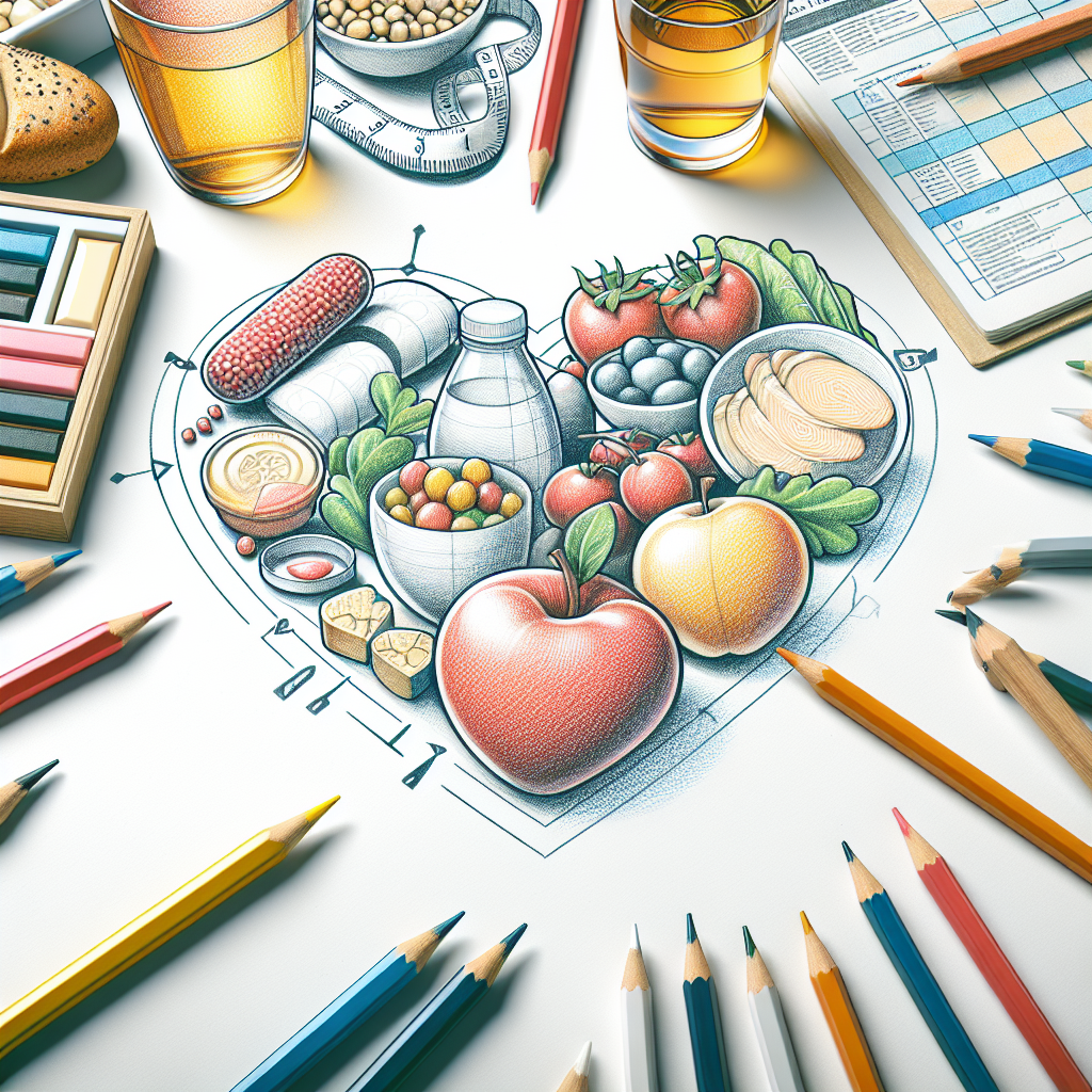 Pastelková ilustrace znázorňující téma: Zdravá strava