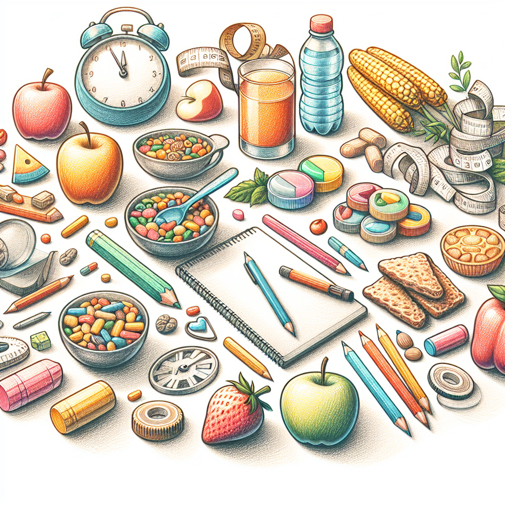 Pastelková ilustrace znázorňující téma: Diety