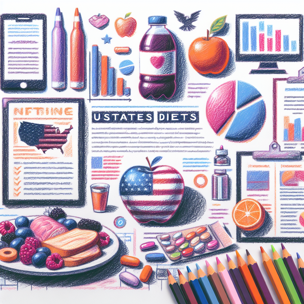 Pastelková ilustrace znázorňující téma: Diety a výživa