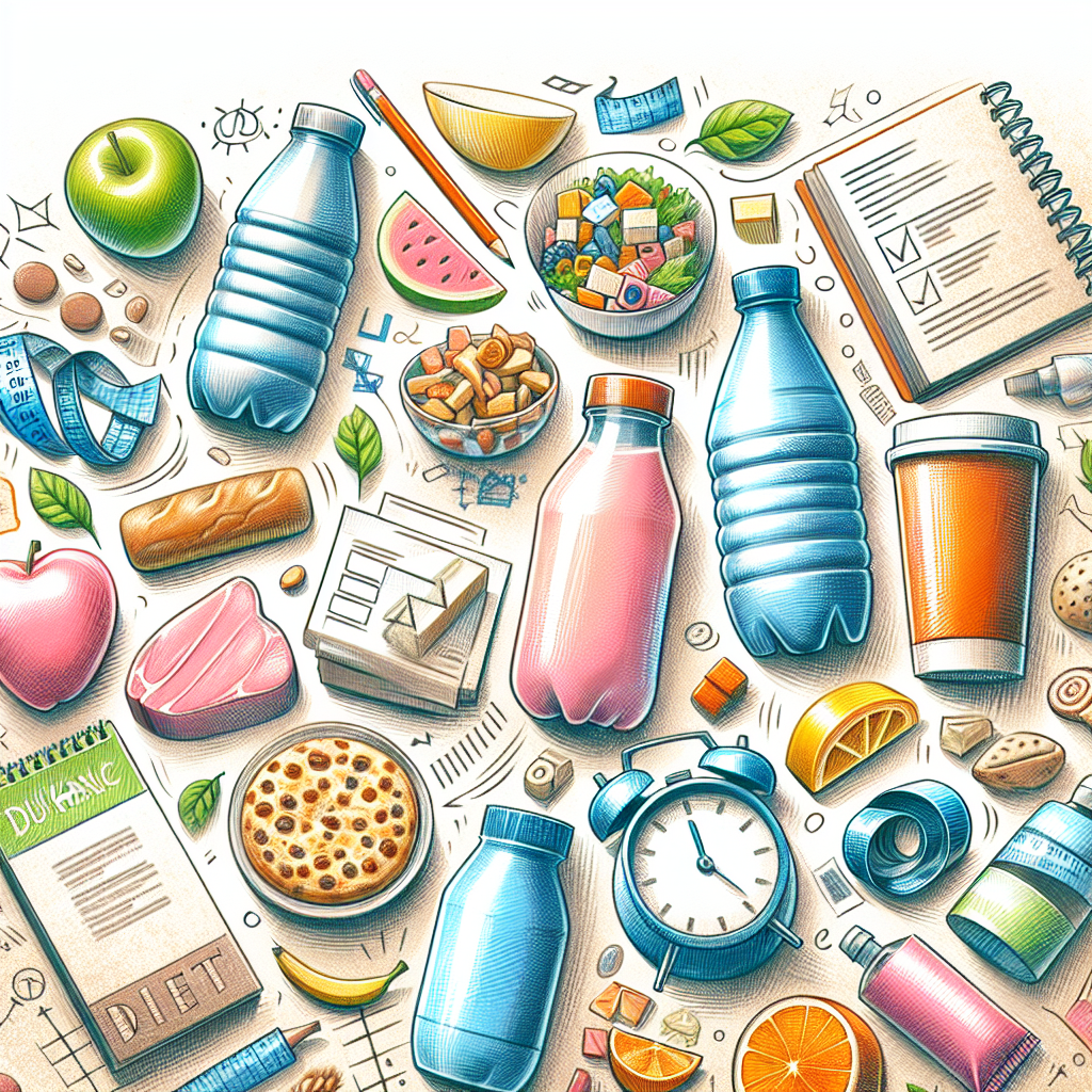 Pastelková ilustrace znázorňující téma: Diety