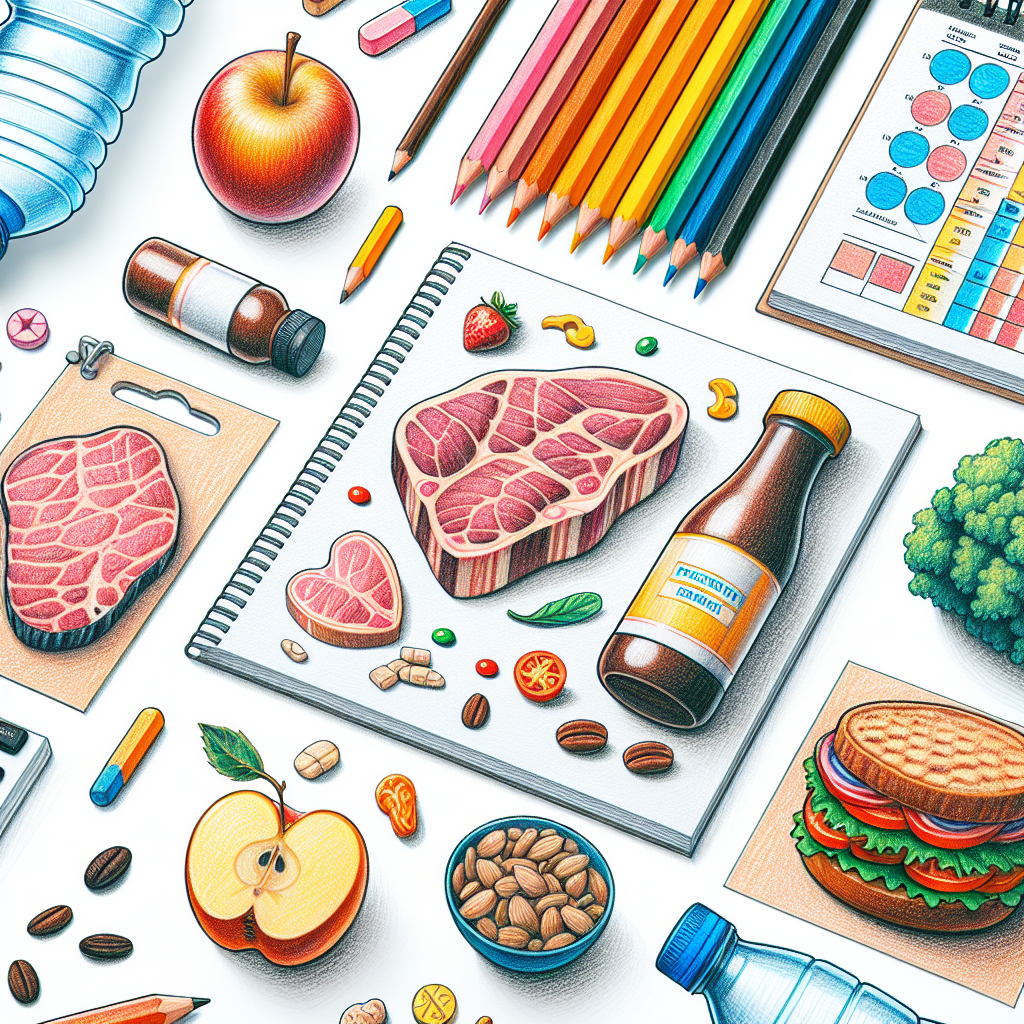 Pastelková ilustrace znázorňující téma: Diety a výživa