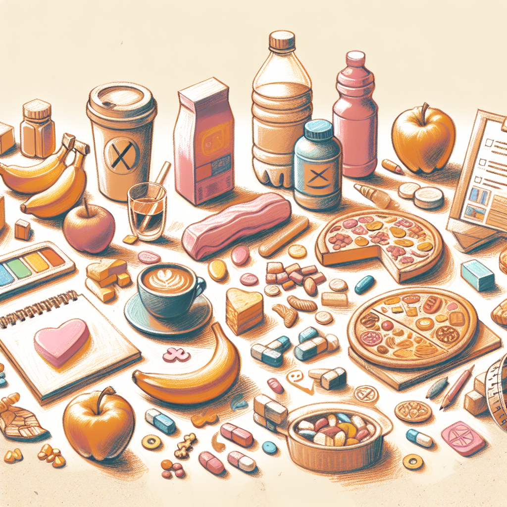 Pastelková ilustrace znázorňující téma: Diety