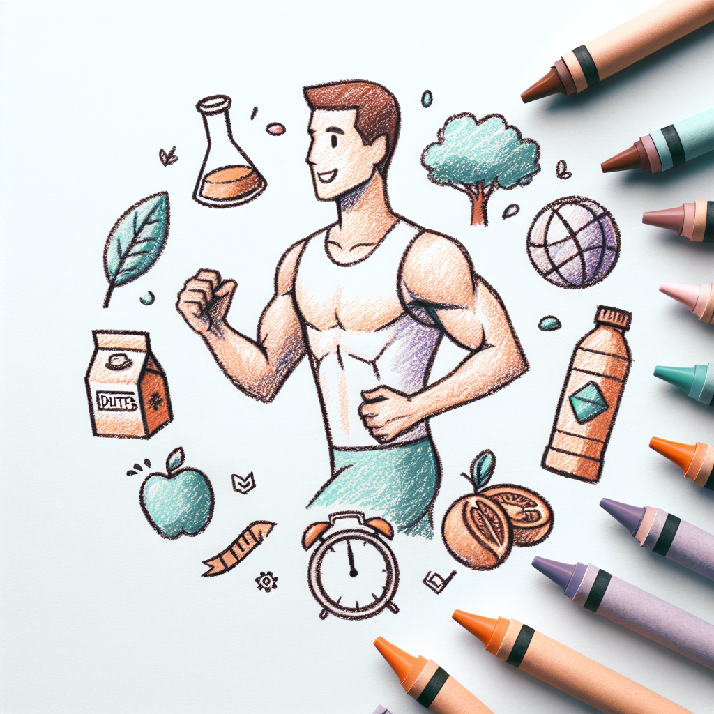 Pastelková ilustrace znázorňující téma: Zdravý životní styl