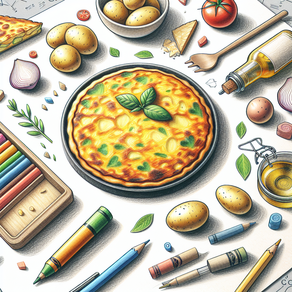 Pastelková ilustrace znázorňující téma: Italská kuchyně