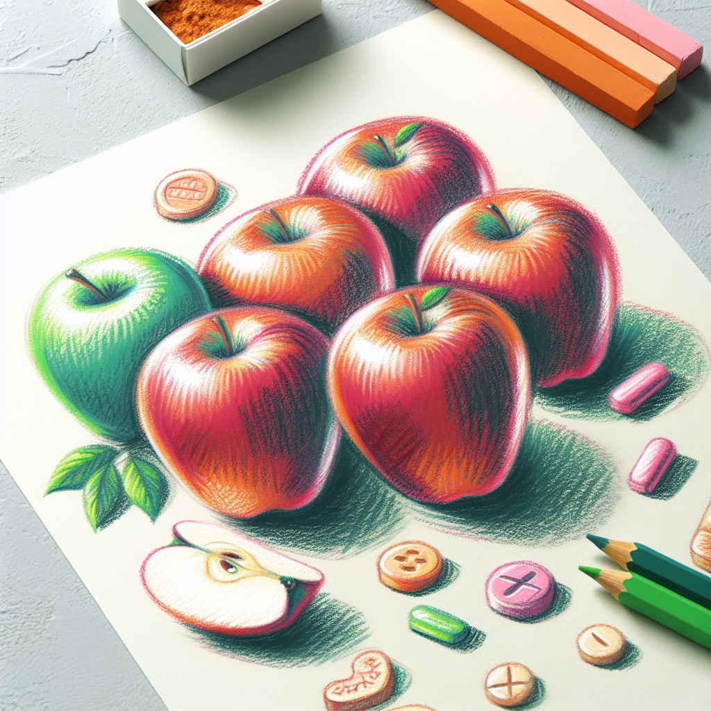 Pastelková ilustrace znázorňující téma: Výživa a zdraví