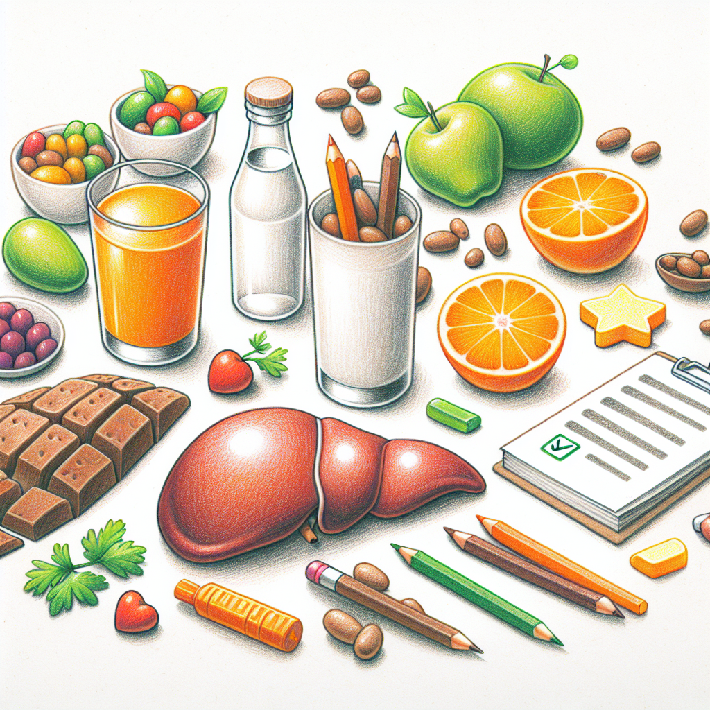 Pastelková ilustrace znázorňující téma: Zdraví jater