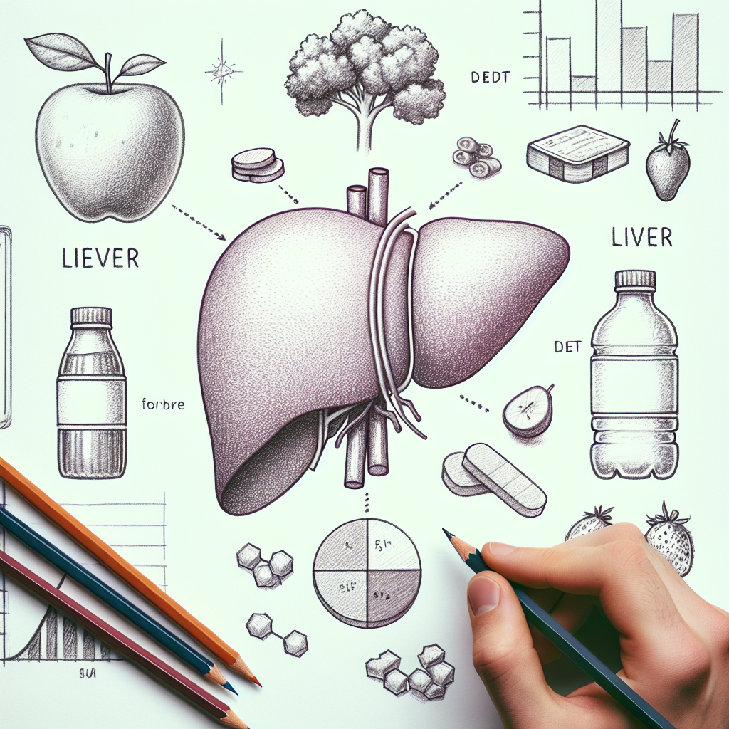 Pastelková ilustrace znázorňující téma: Jaterní dieta