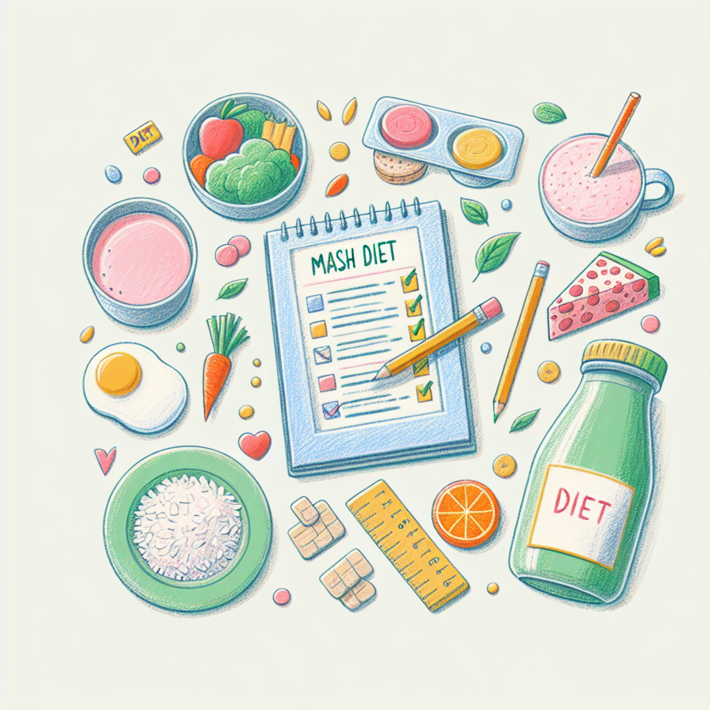 Pastelková ilustrace znázorňující téma: Diety