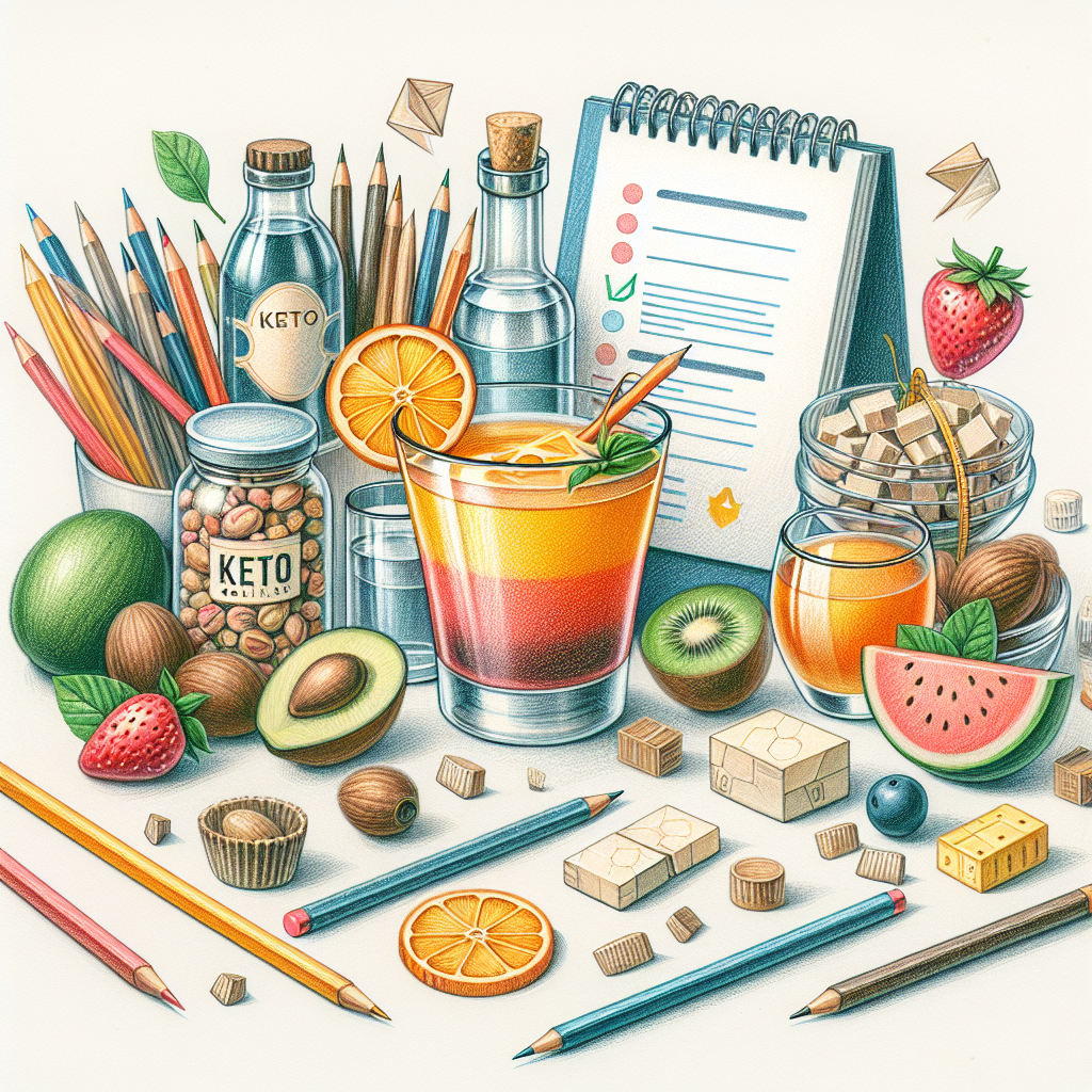 Pastelková ilustrace znázorňující téma: Keto dieta