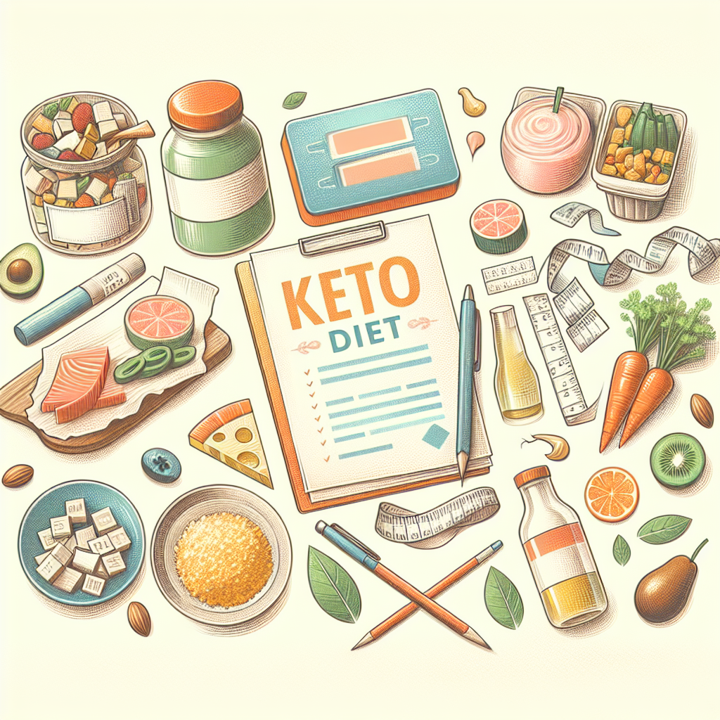 Pastelková ilustrace znázorňující téma: Keto dieta