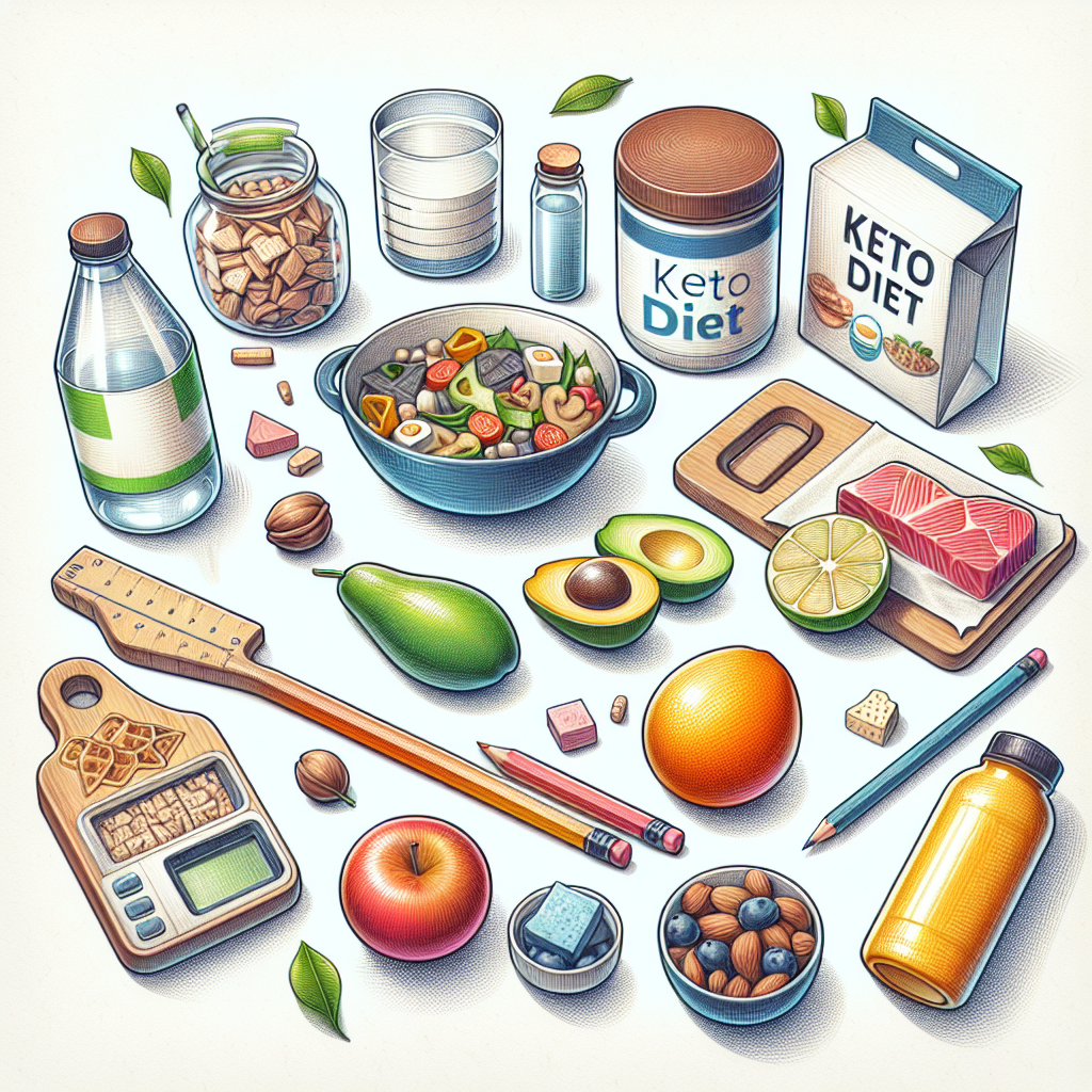 Pastelková ilustrace znázorňující téma: Keto dieta