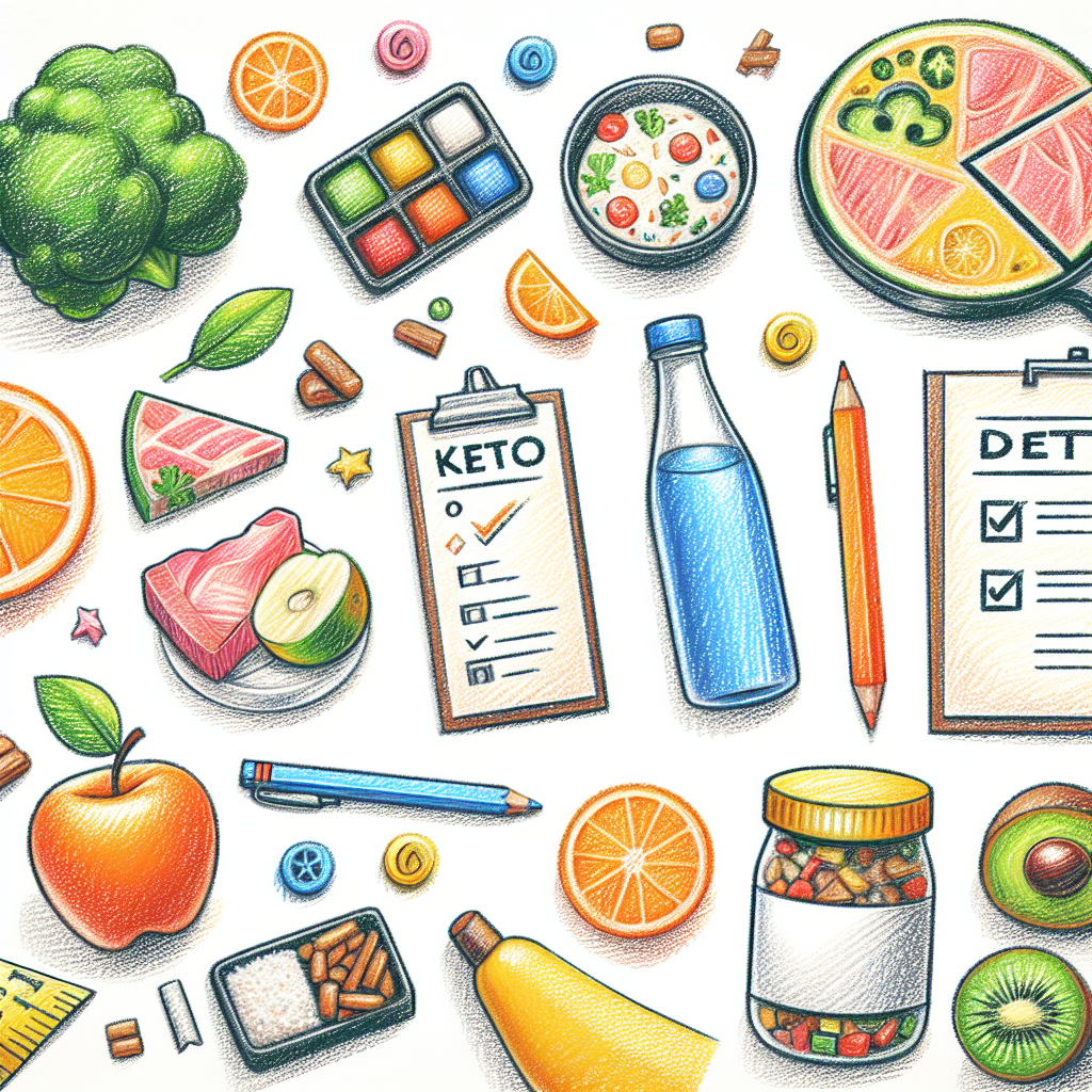 Pastelková ilustrace znázorňující téma: Keto dieta